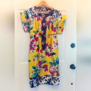 Vintage Calypso by St. Barth yellow silk dress